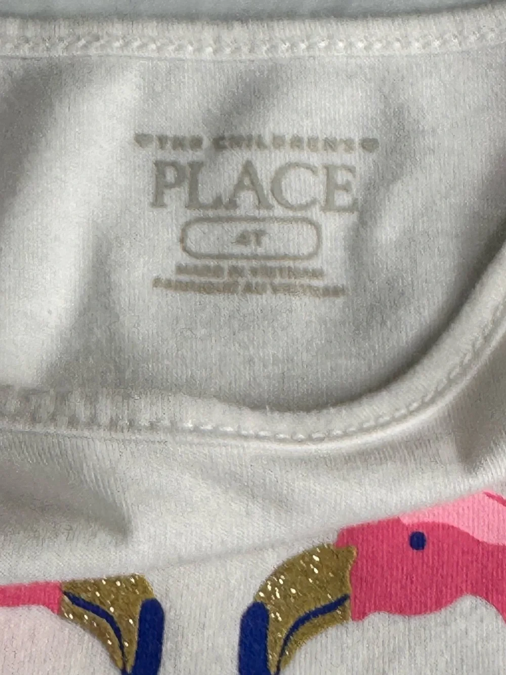 The Children's Place Toddler Girls White & Pink Flamingo Short Set 4T